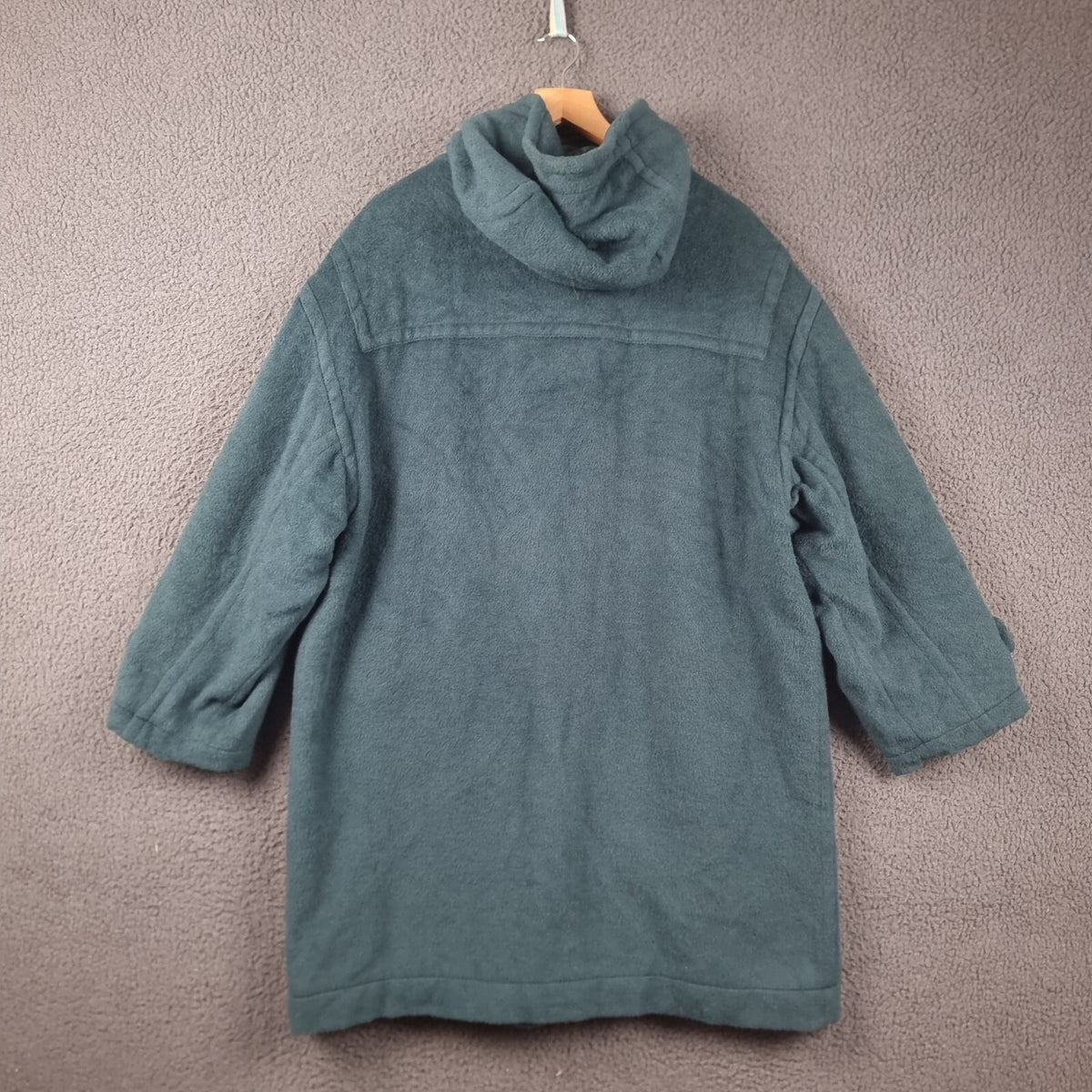 SPORTMAX MAX MARA Duffle Coat Women UK 14 Green Mohair Wool Blend Long Oversized
