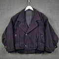 Vintage HUGO BOSS Jacket Mens 48 2XL Purple Check Wool & Cashmere Bomber 80s