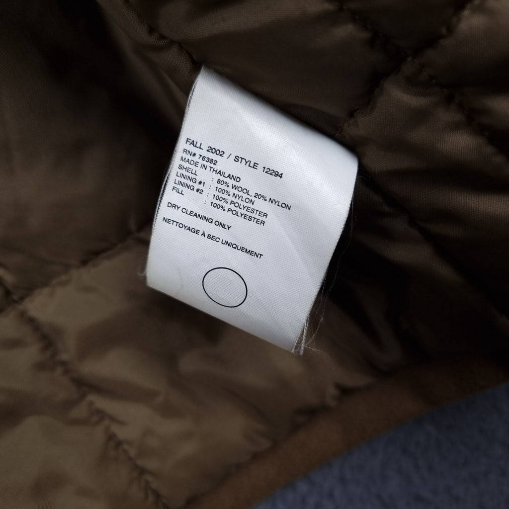 Vintage Timberland Jacket Mens L Brown Wool Coat Overcoat Insulated Collared 2002 Y2K