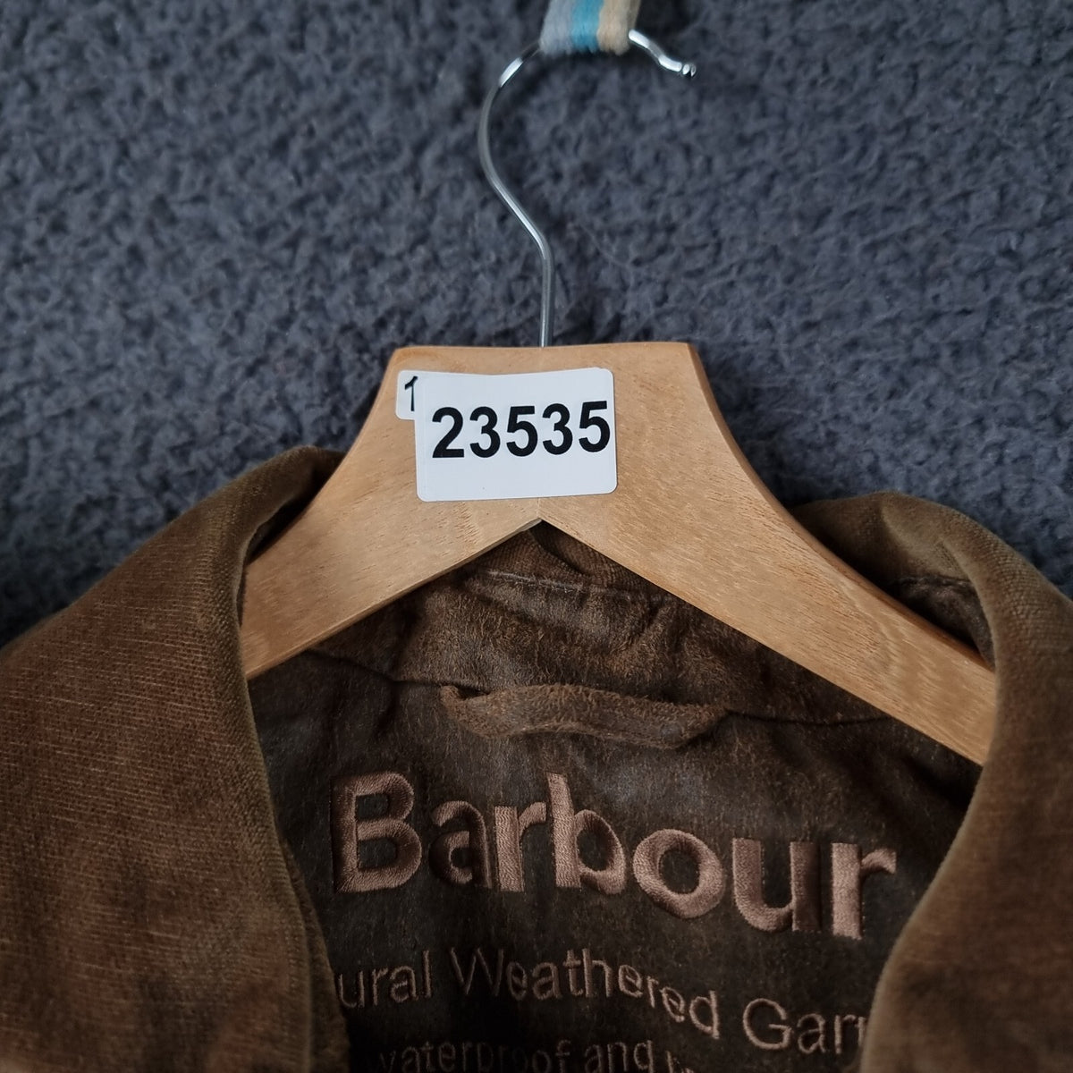 BARBOUR Jacket Mens L Large Brown Olive Weather Worked Beaufort Field Coat A2200