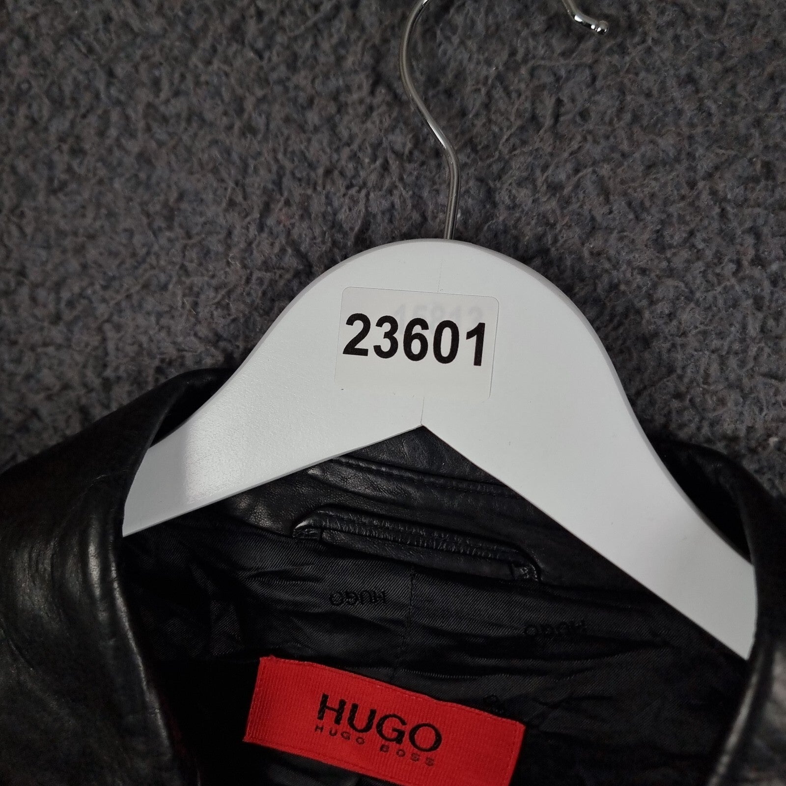 Vintage HUGO BOSS Leather Jacket Men L Large 42 Black Blazer Soft Lambskin Nappa
