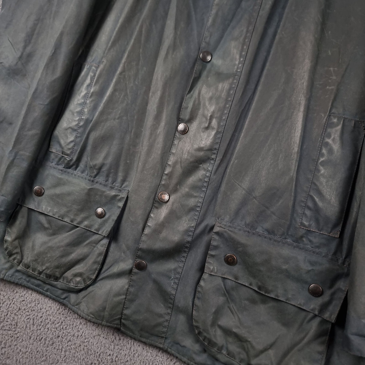 Vintage BARBOUR Beaufort Jacket Mens C48 2XL Navy Wax Waxed Field Coat A155 90s