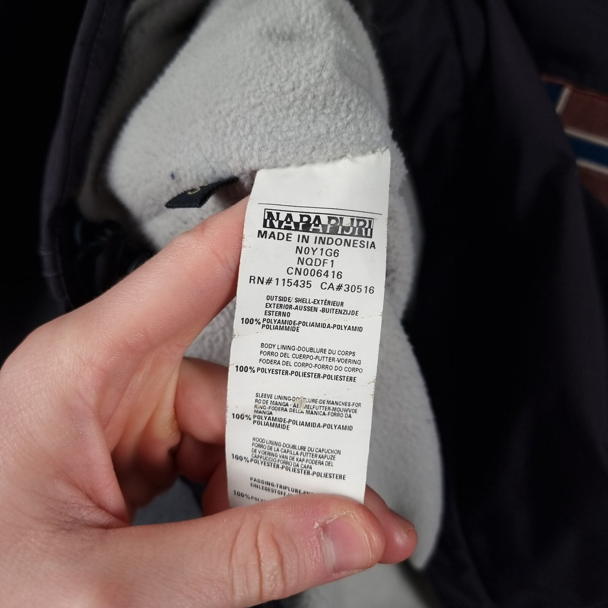 NAPAPIJRI Rainforest Winter Jacket Mens S Small Navy Waterproof Fleece Smock
