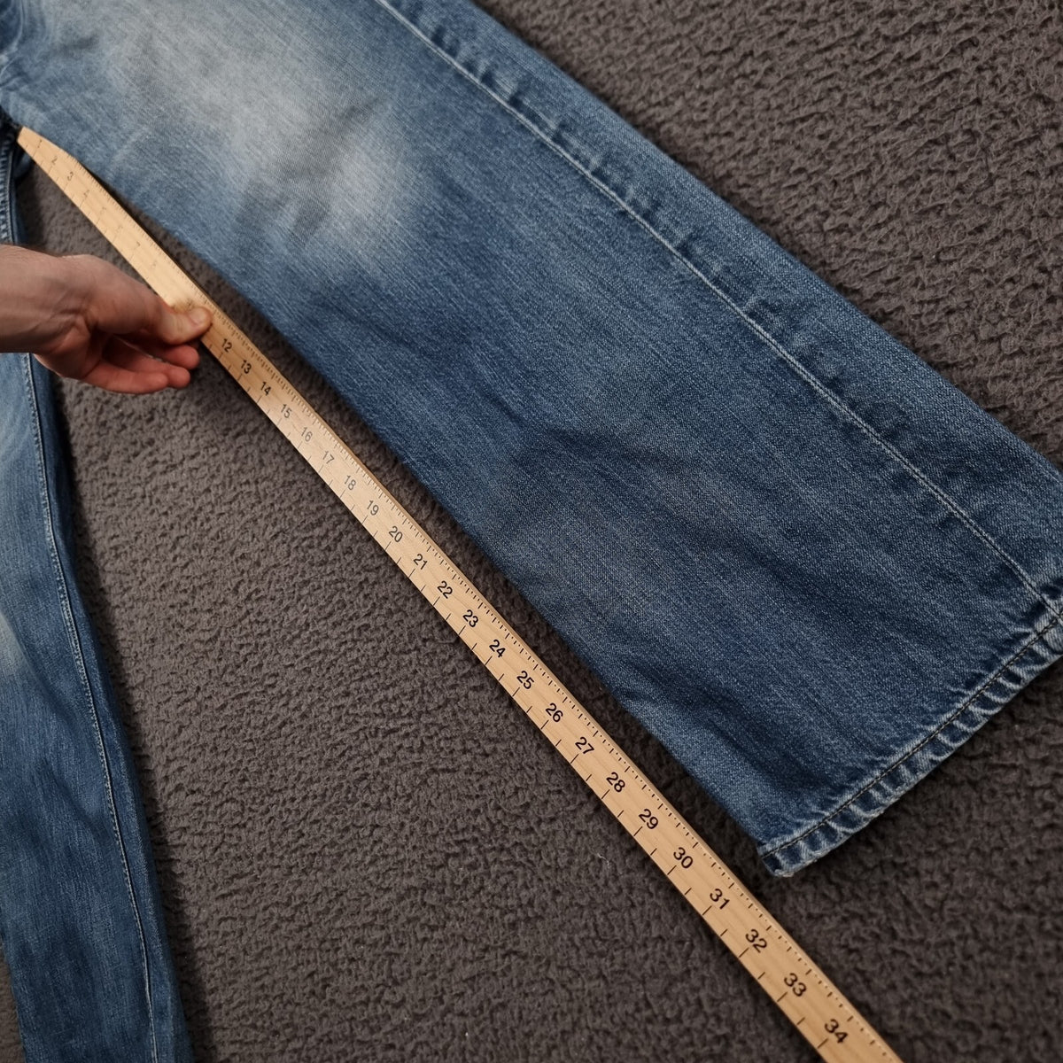 DIESEL Larkee Jeans Mens W34 L32 Blue Regular Straight Denim 100% Cotton