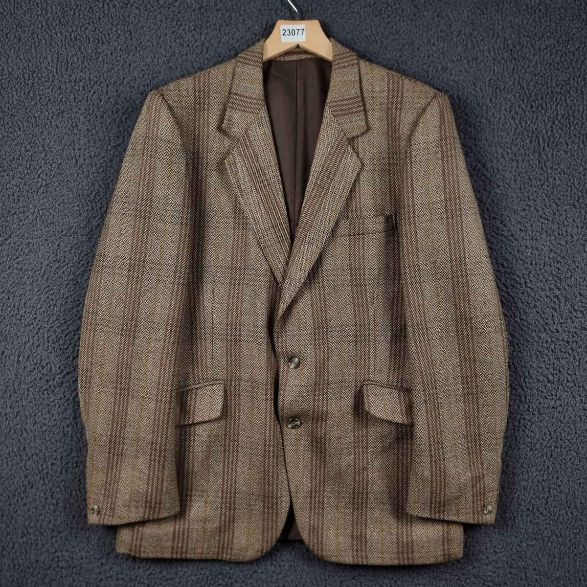 Vintage CAMPBELL'S OF BEAULY Jacket Mens 42 Brown Check Gurtex 100% Wool Tweed