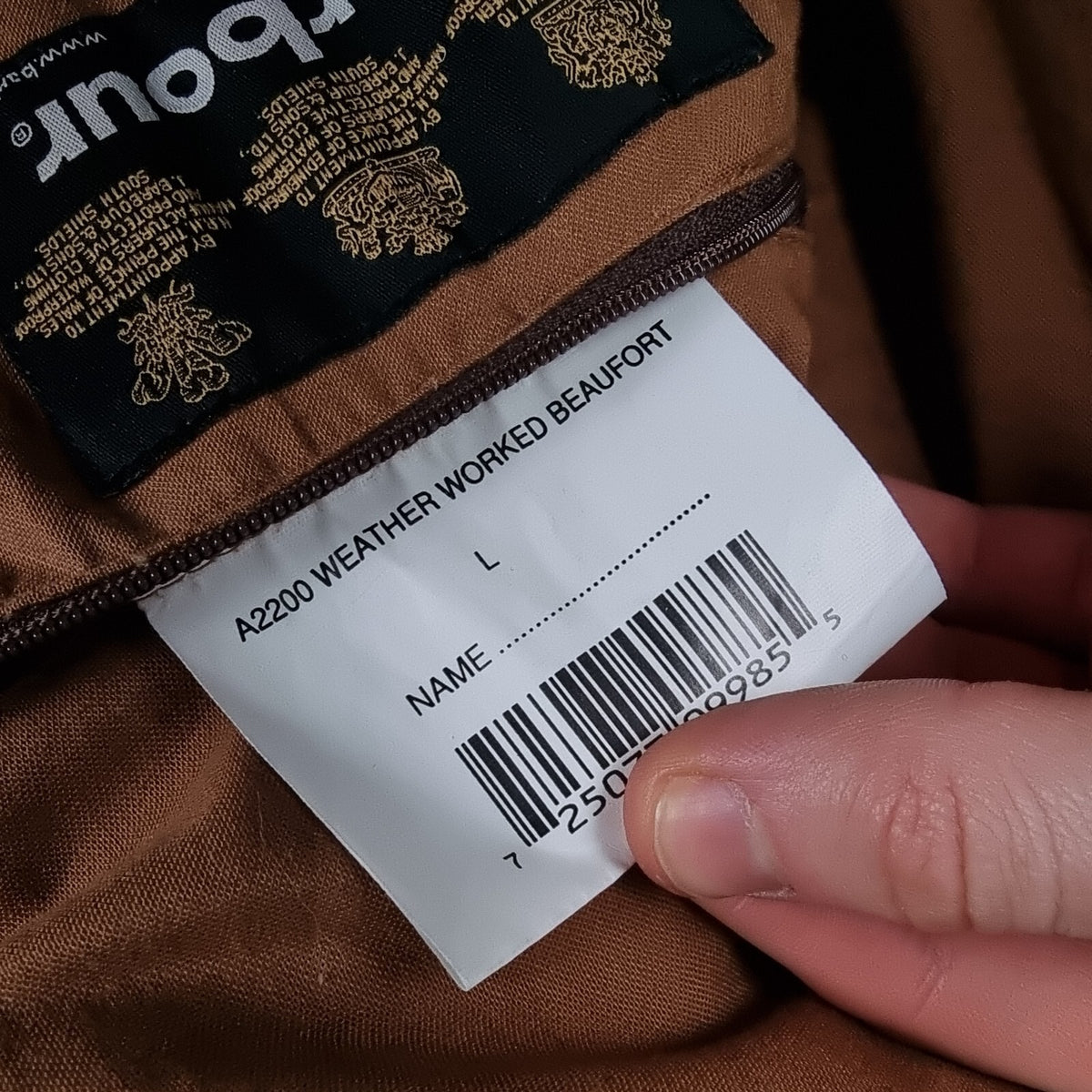 BARBOUR Jacket Mens L Large Brown Olive Weather Worked Beaufort Field Coat A2200
