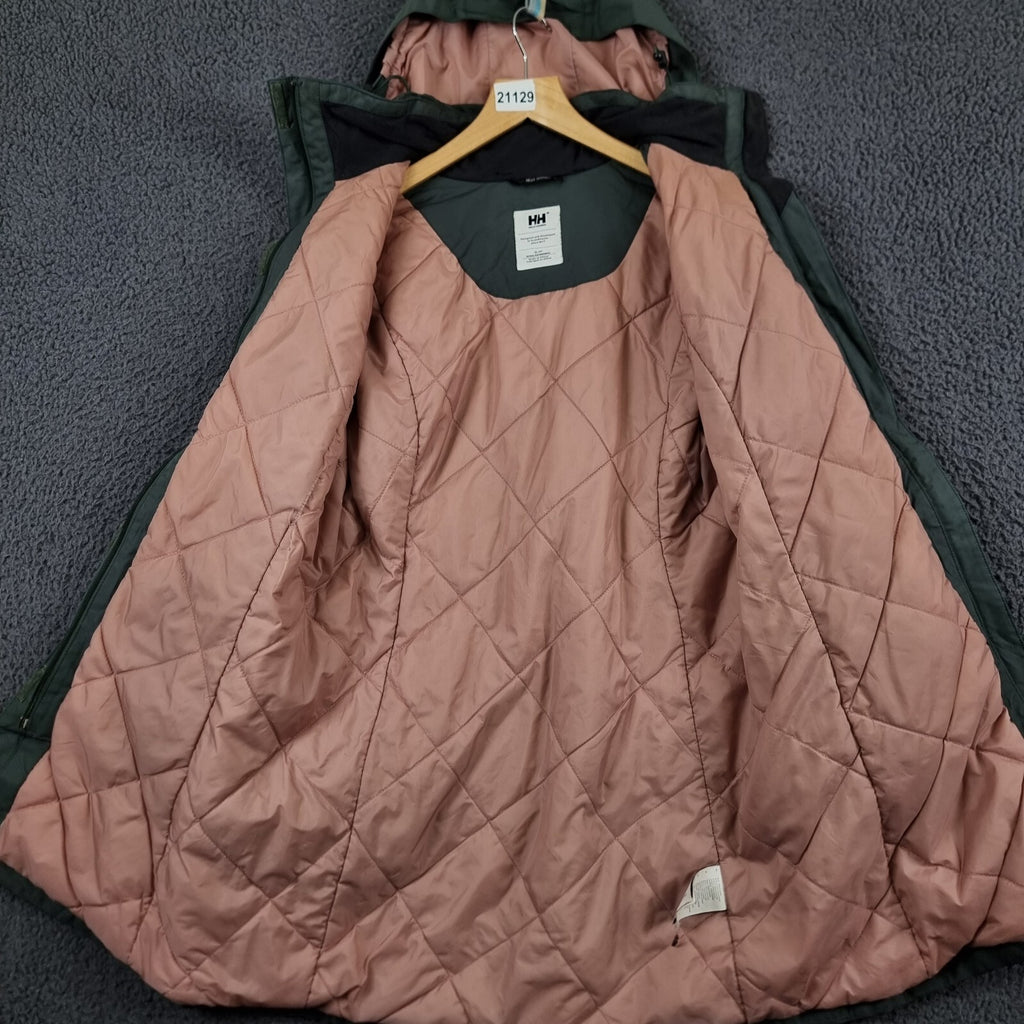 HELLY HANSEN Jacket Womens S Small Green Aden Insulated Helly Tech Primaloft