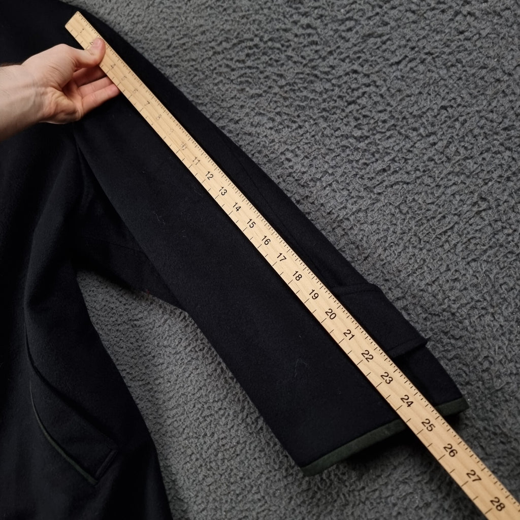 BUGATTI Coat Mens 2XL 56 Navy Blue Pischl Alpine Loden Wool Long Trench Overcoat
