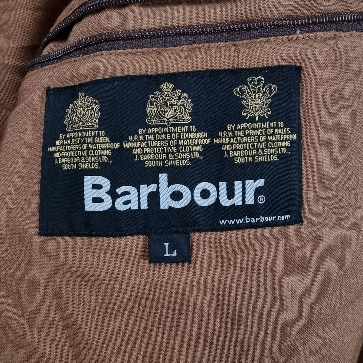 BARBOUR Jacket Mens L Large Brown Olive Weather Worked Beaufort Field Coat A2200