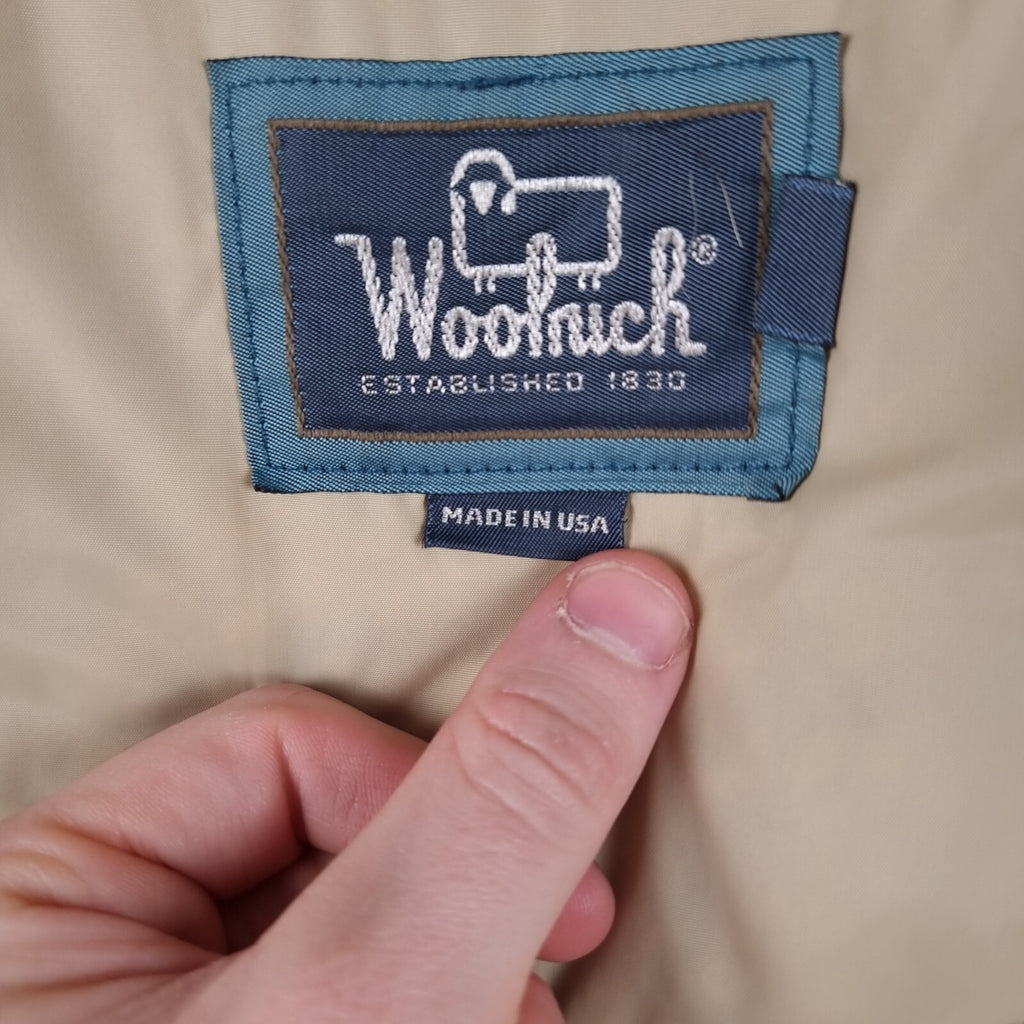 Vintage WOOLRICH Jacket Mens XS Brown Down Arctic Parka Coyote Fur USA Made