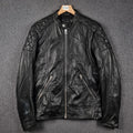 Diesel Leather Jacket Mens XL Black Soft Sheepskin Racer Biker Moto Full Zip