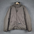 Vintage POLO RALPH LAUREN Jacket Mens L Large Grey DOWN Parka Hooded Rain Coat