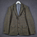 JOHN LEWIS HARRIS TWEED Jacket Mens 2XL Green Check Hunting Norfolk Blazer Wool
