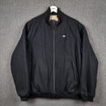 Vintage LACOSTE Jacket Mens 3XL 8 Black Wool Blend Bomber Full Zip Lined Y2K