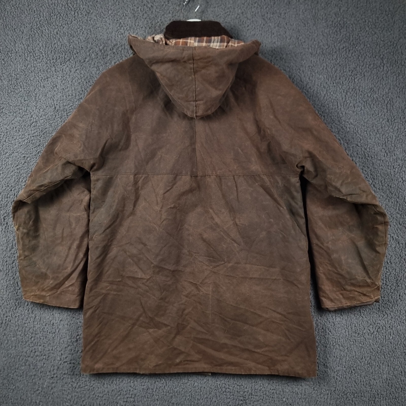 Vintage HOGGS OF FIFE Jacket Mens M Medium Brown Wax Waxed Field Coat Hooded
