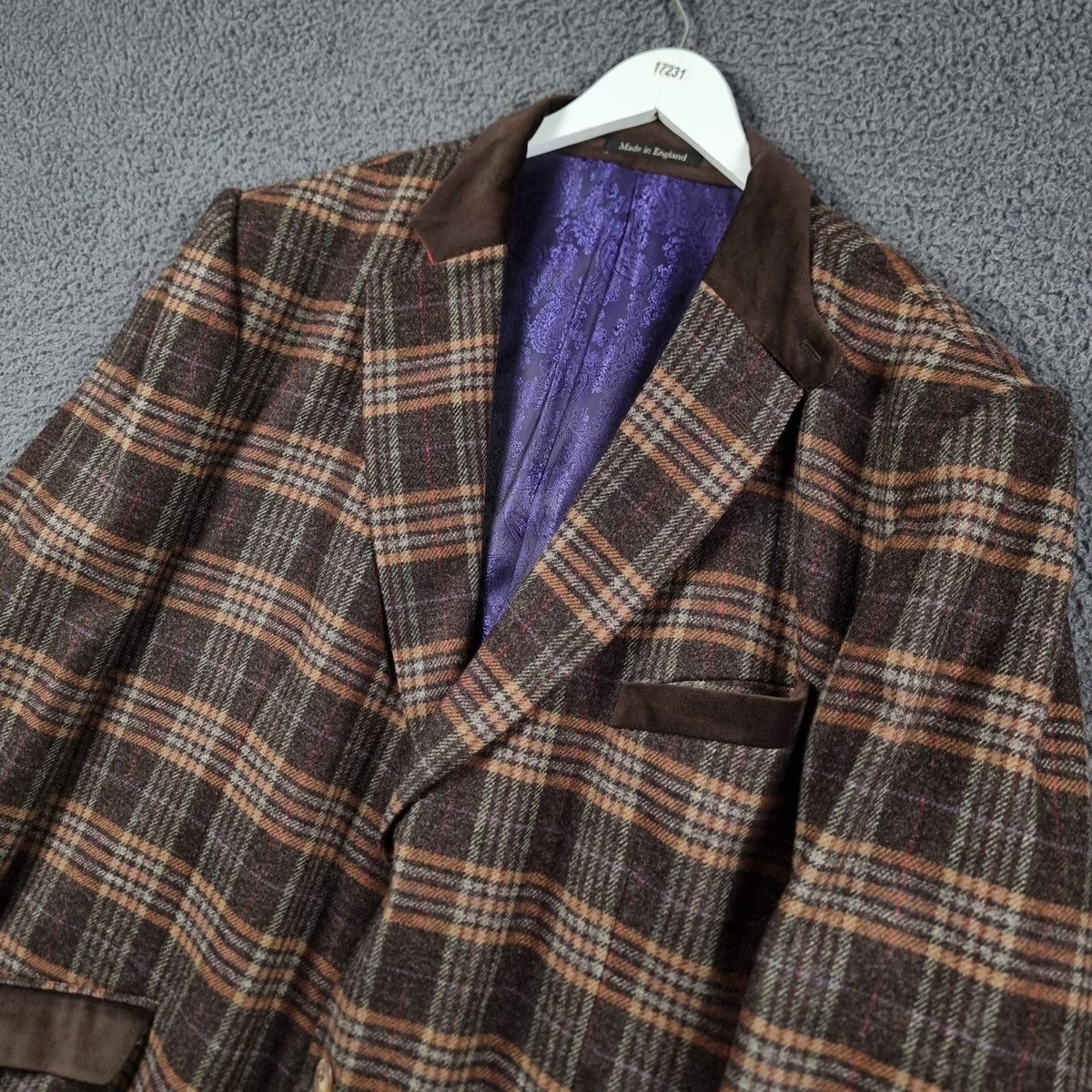 JOHNSTONS OF ELGIN Blazer Jacket Mens 56L 4XL Tweed 100% Wool Lambswool Bespoke