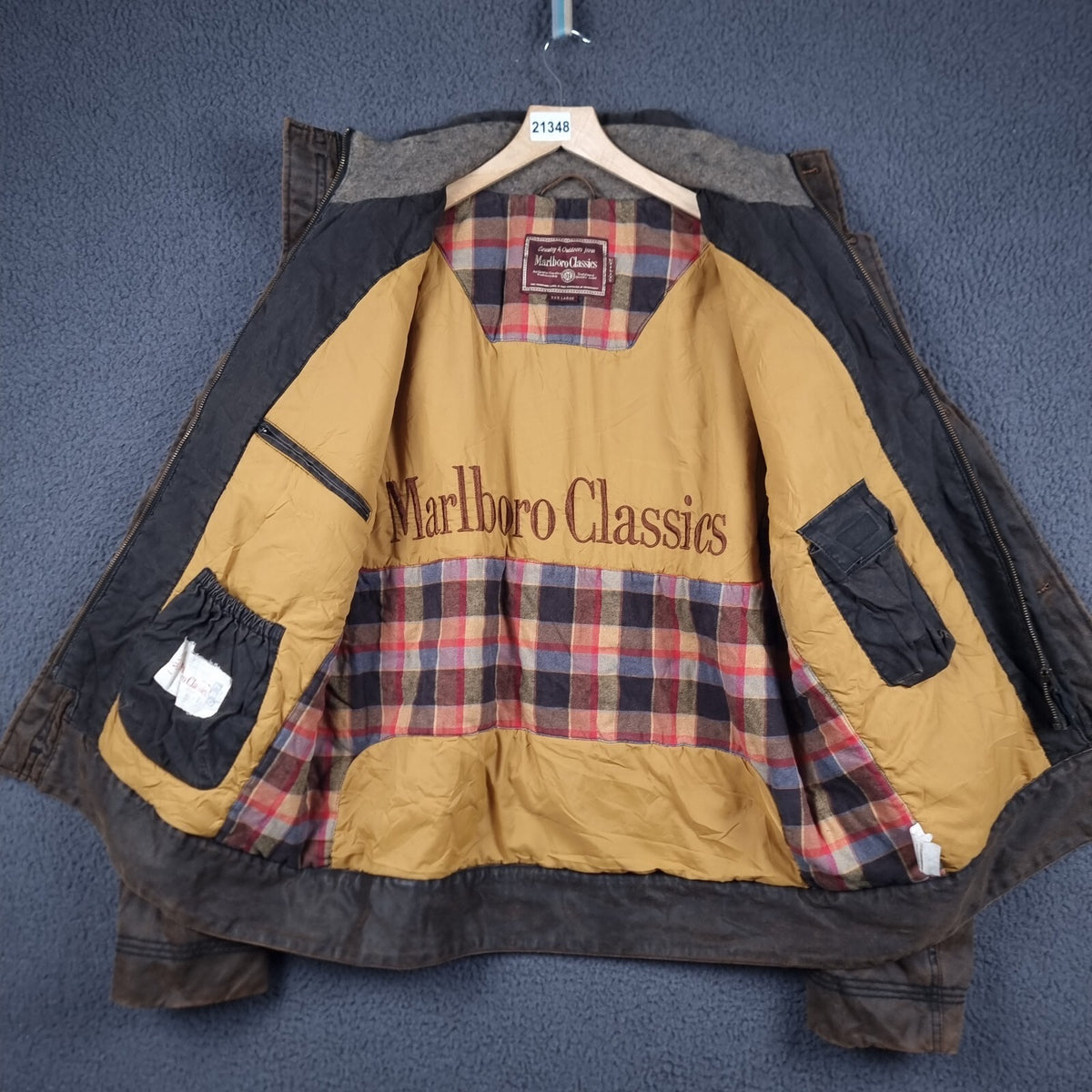 MARLBORO CLASSICS Jacket Mens 3XL Brown Wax Waxed Ranch Field Coat Utility Lined