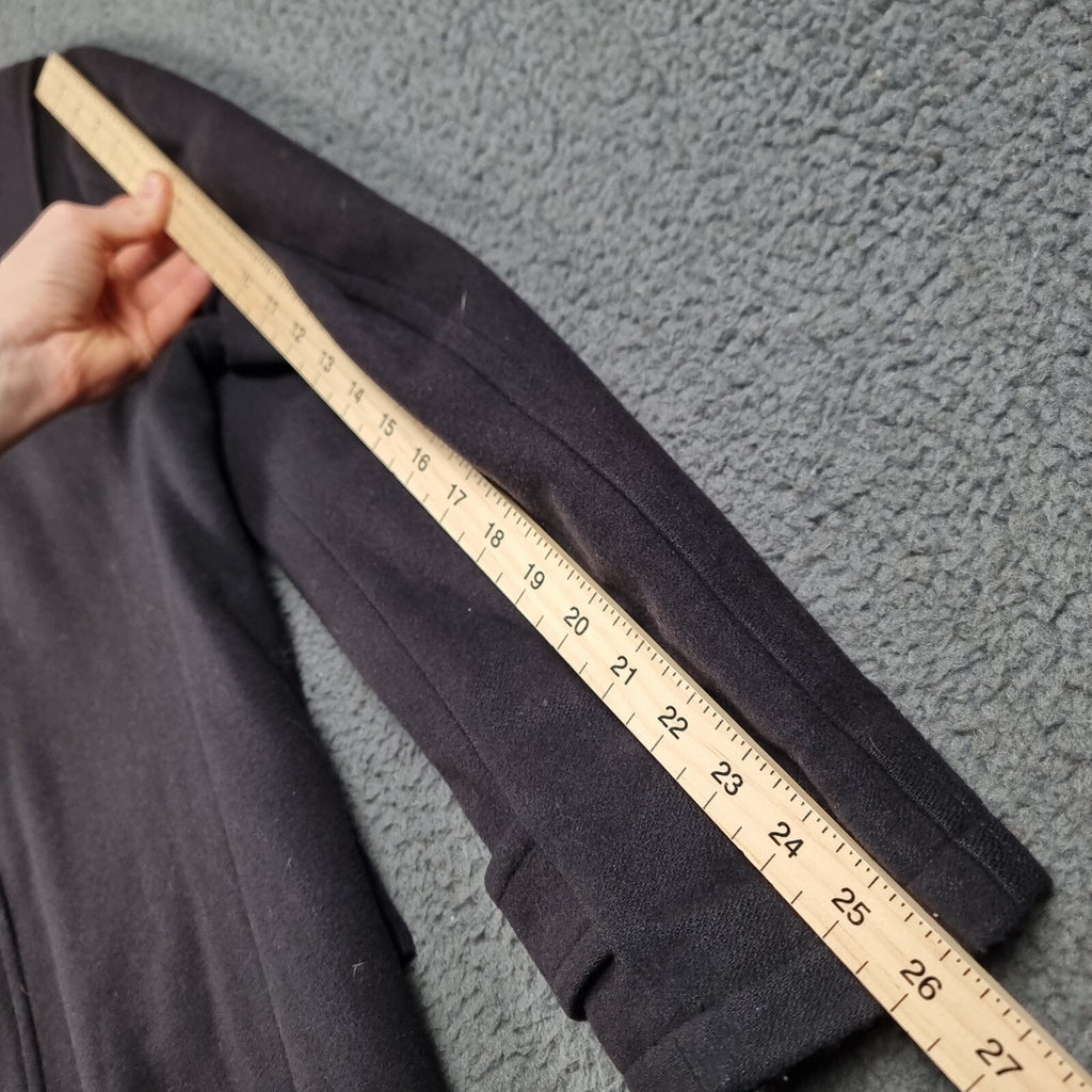 ARMANI JEANS Coat Mens L Large Navy Blue Wool Overcoat Peacoat 30th Anniversary