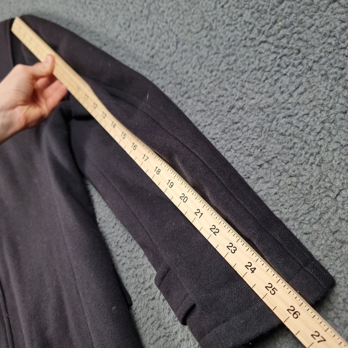 ARMANI JEANS Coat Mens L Large Navy Blue Wool Overcoat Peacoat 30th Anniversary