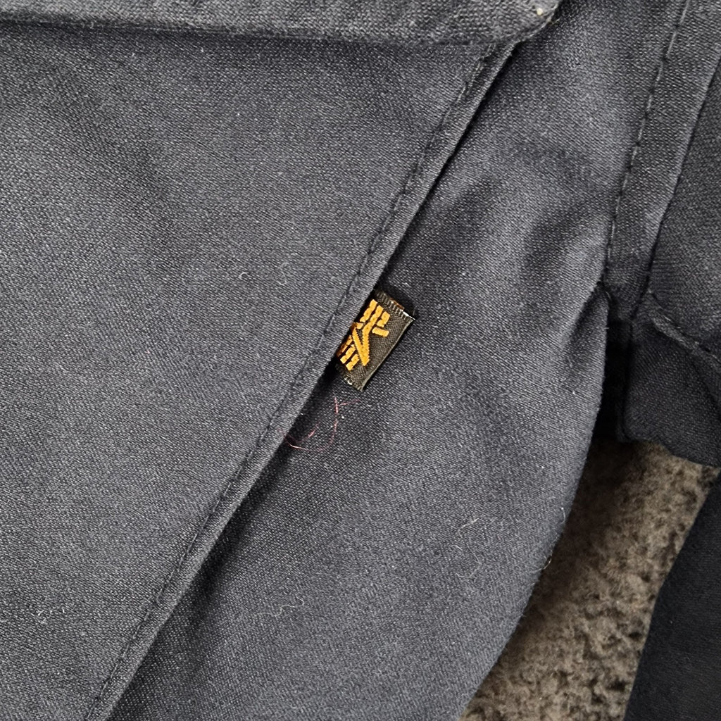 Vintage Alpha Industries Jacket Mens XS Navy Blue M65 Military Field Coat Canvas