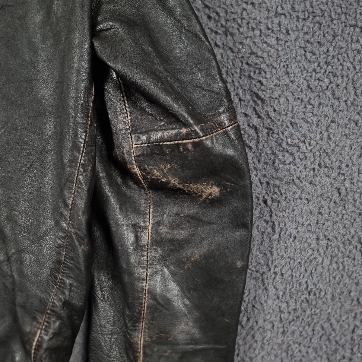 SUPERDRY Leather Jacket Mens L Large Brown Brad Distressed Biker Motorcycle
