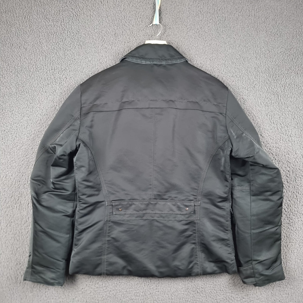 PEUTEREY Jacket Mens L Large 50 Black Goose Down Field Coat Military Collared