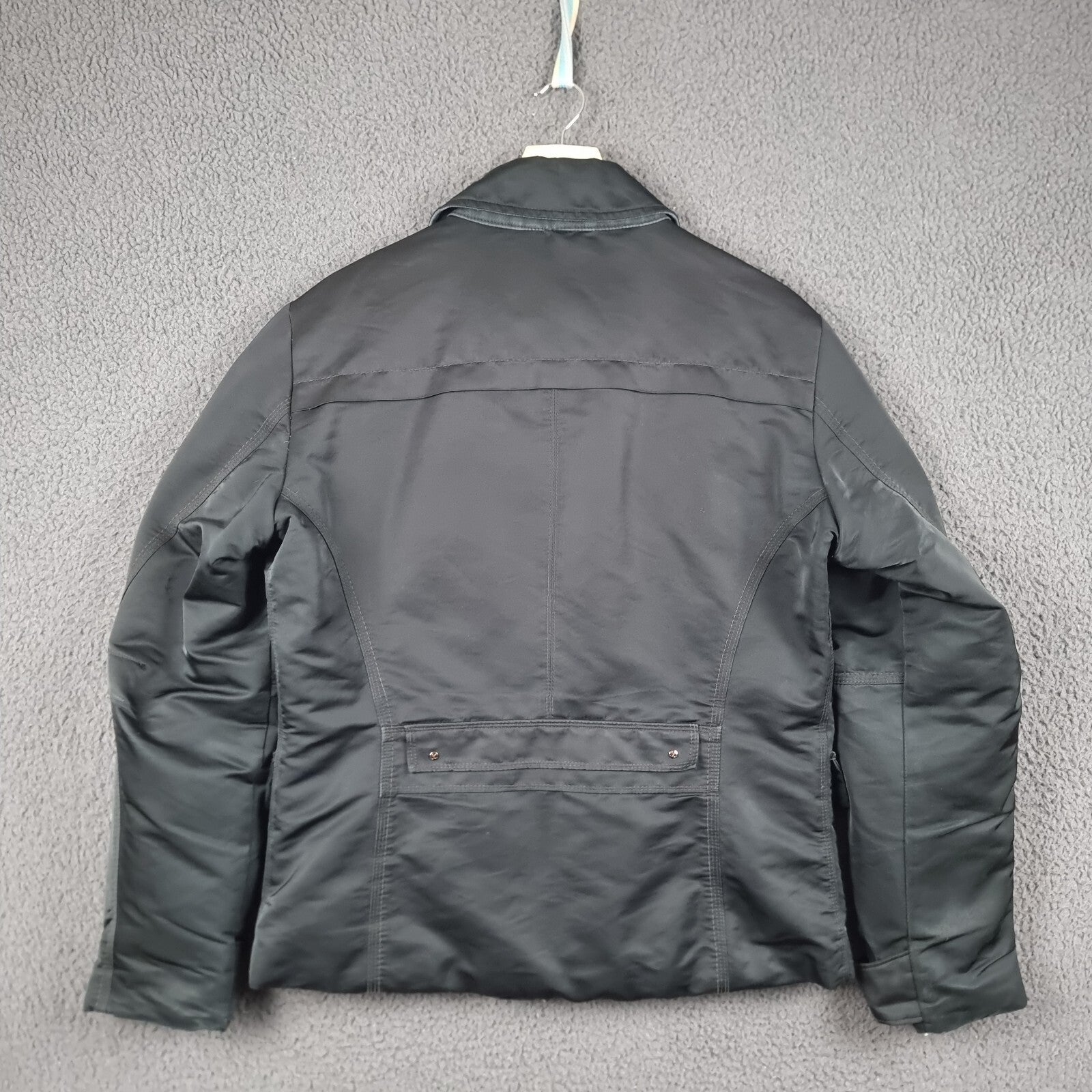PEUTEREY Jacket Mens L Large 50 Black Goose Down Field Coat Military Collared