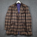 JOHNSTONS OF ELGIN Blazer Jacket Mens 56L 4XL Tweed 100% Wool Lambswool Bespoke