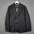 Hugo Boss Pea Coat Mens 40R M Medium Black Wool & Cashmere Double Breasted Jacket