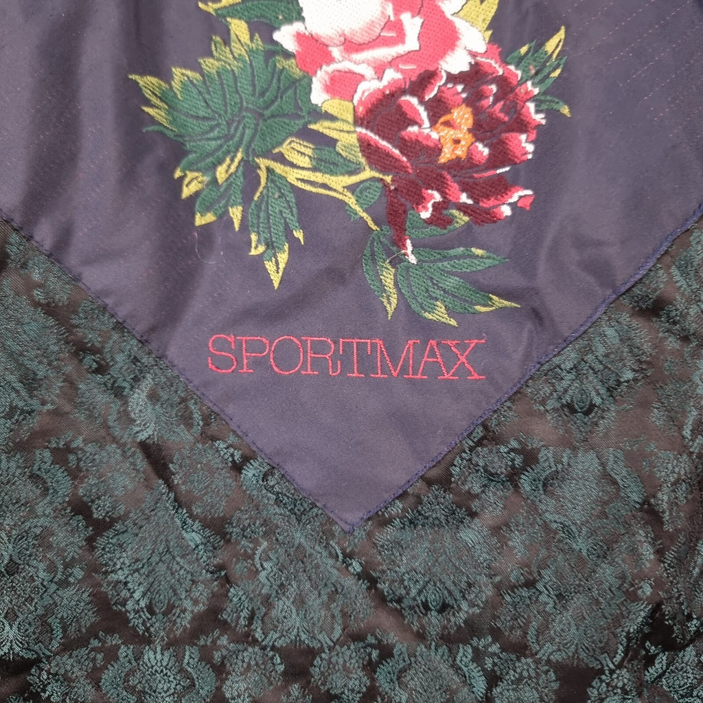 SPORTMAX MAX MARA Duffle Coat Women UK 14 Green Mohair Wool Blend Long Oversized