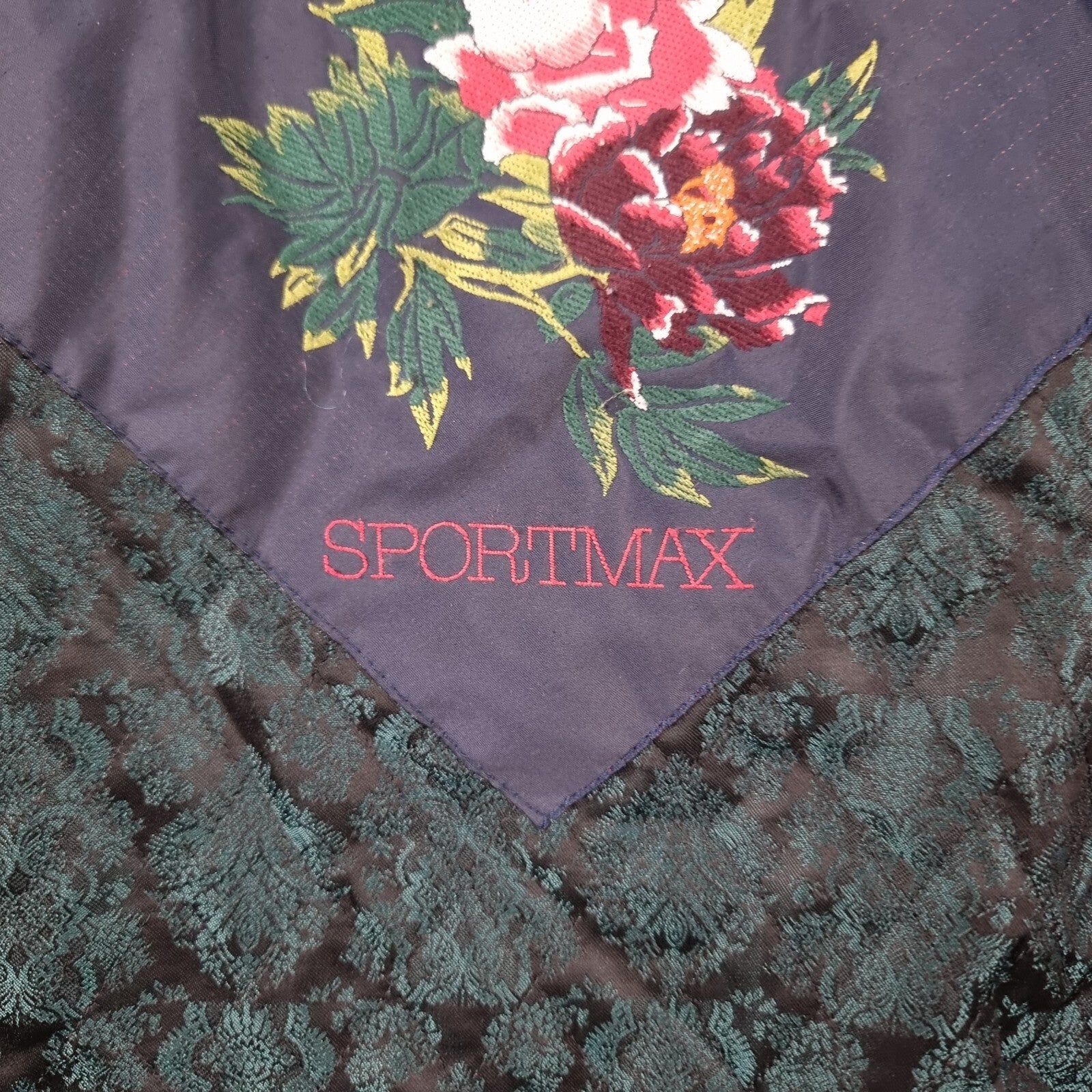 SPORTMAX MAX MARA Duffle Coat Women UK 14 Green Mohair Wool Blend Long Oversized