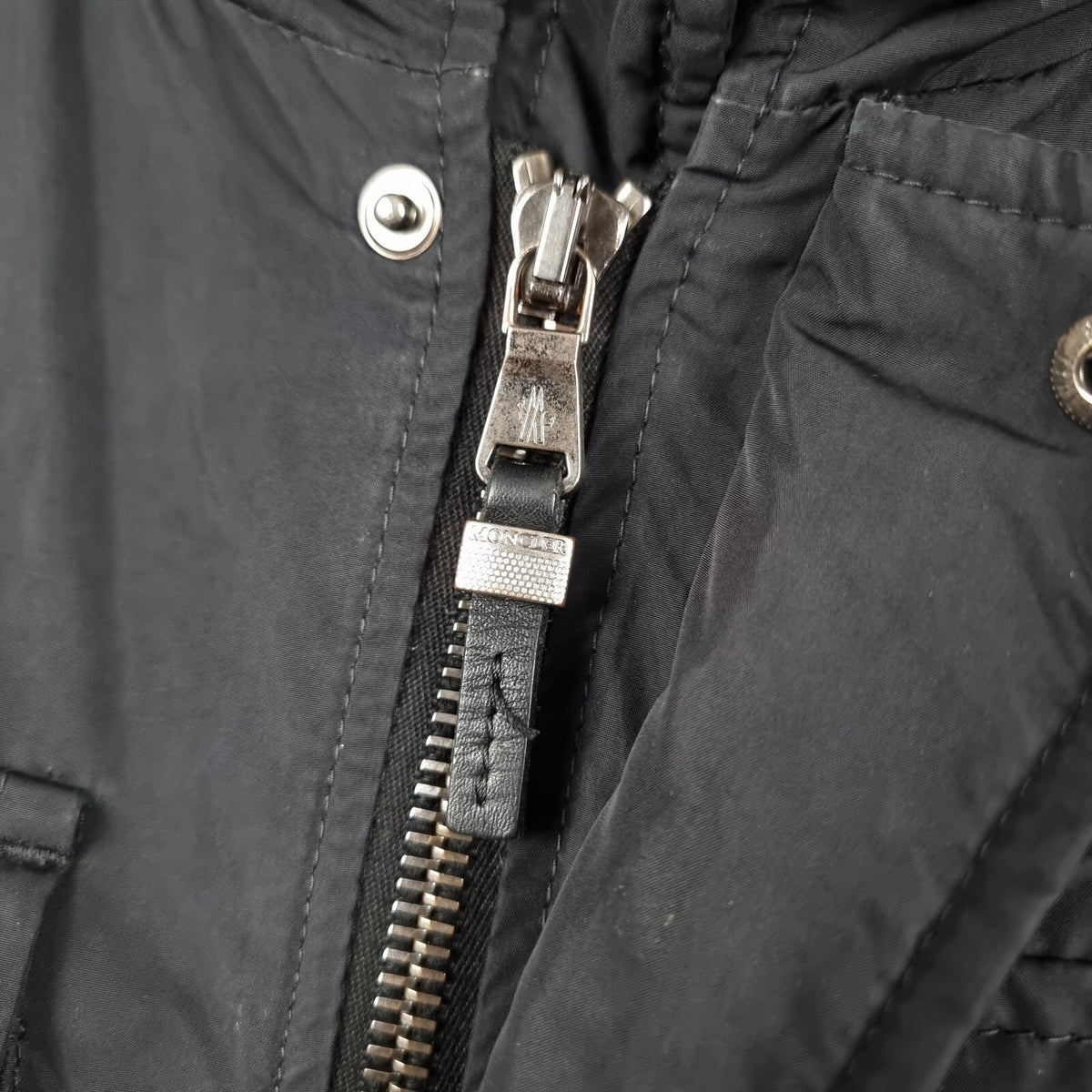 MONCLER Jacket Mens L Large Size 3 Black GLASTONE Down M65 Military Field Coat