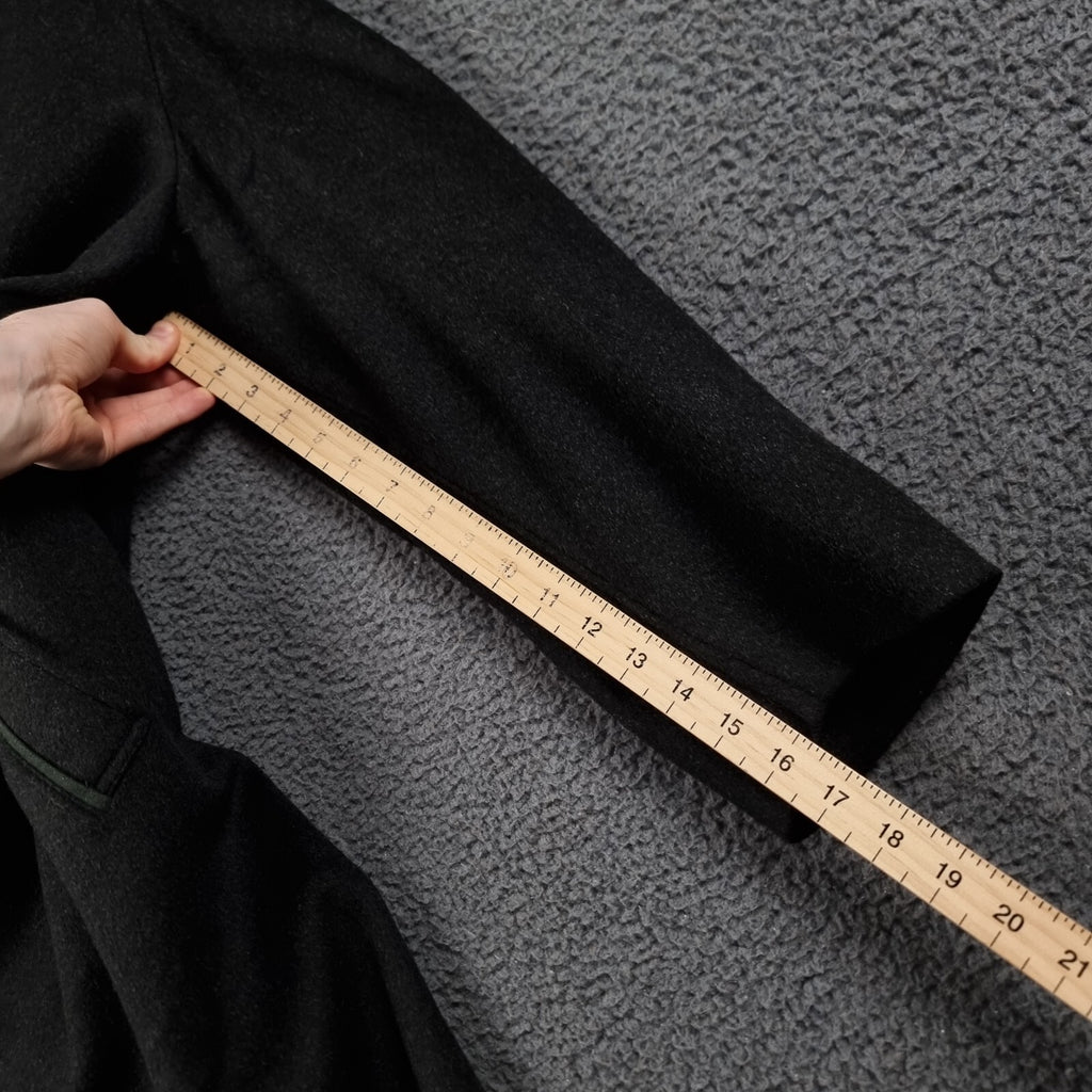 BUGATTI Coat Mens 2XL 27 Black Pischl Alpine Loden Wool Long Trench Overcoat
