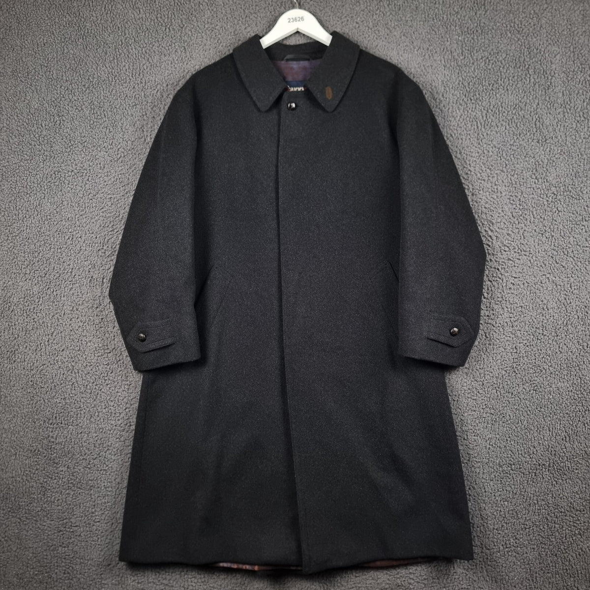 Bugatti Alpen Loden Coat Mens XL 50 Charcoal Wool Long Trench Overcoat Collared
