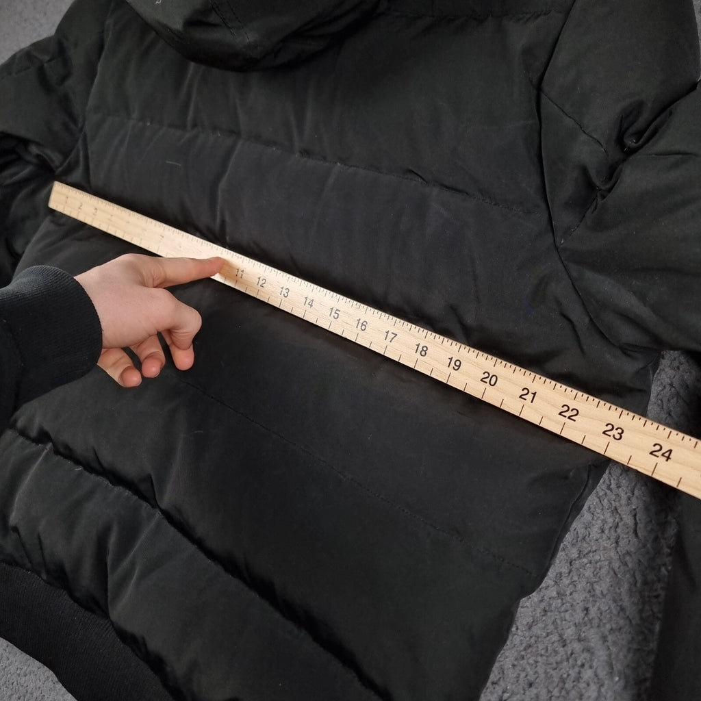 TOMMY HILFIGER Jacket Mens M Medium Black Down Insulated Puffer Hooded Bomber