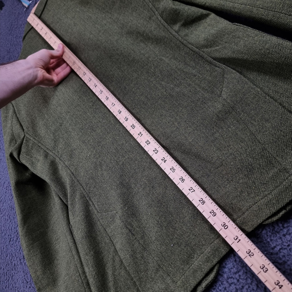 PAUL STUART Blazer Jacket Mens 40 Green Herringbone Wool Tweed Unstructured