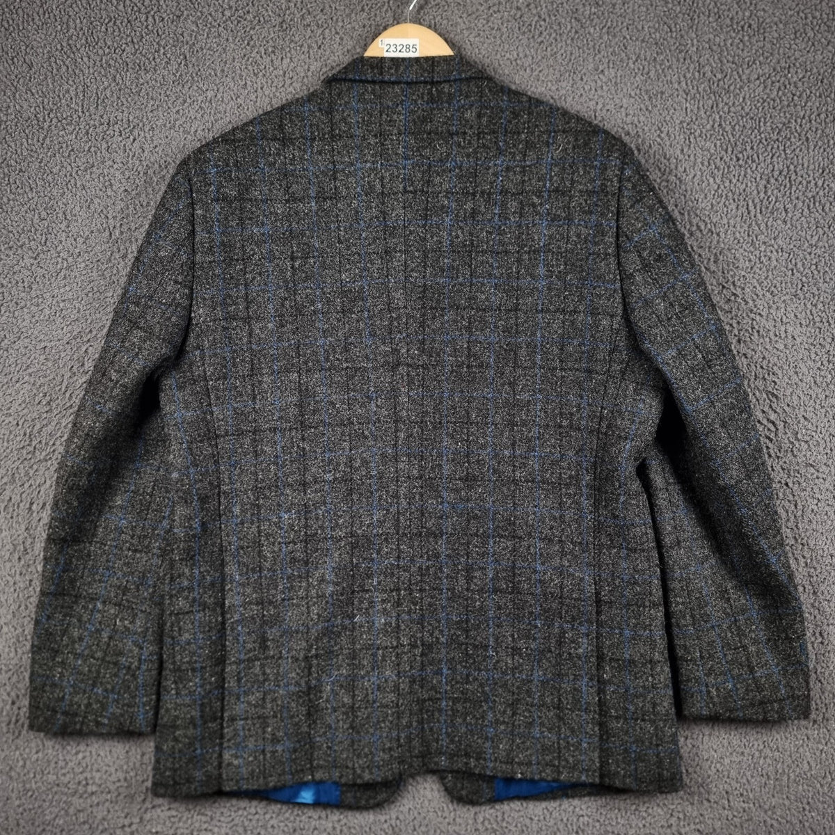 Vintage HARRIS TWEED Suit Mens 44R W38 L30 Grey Check Hacking Blazer Trousers