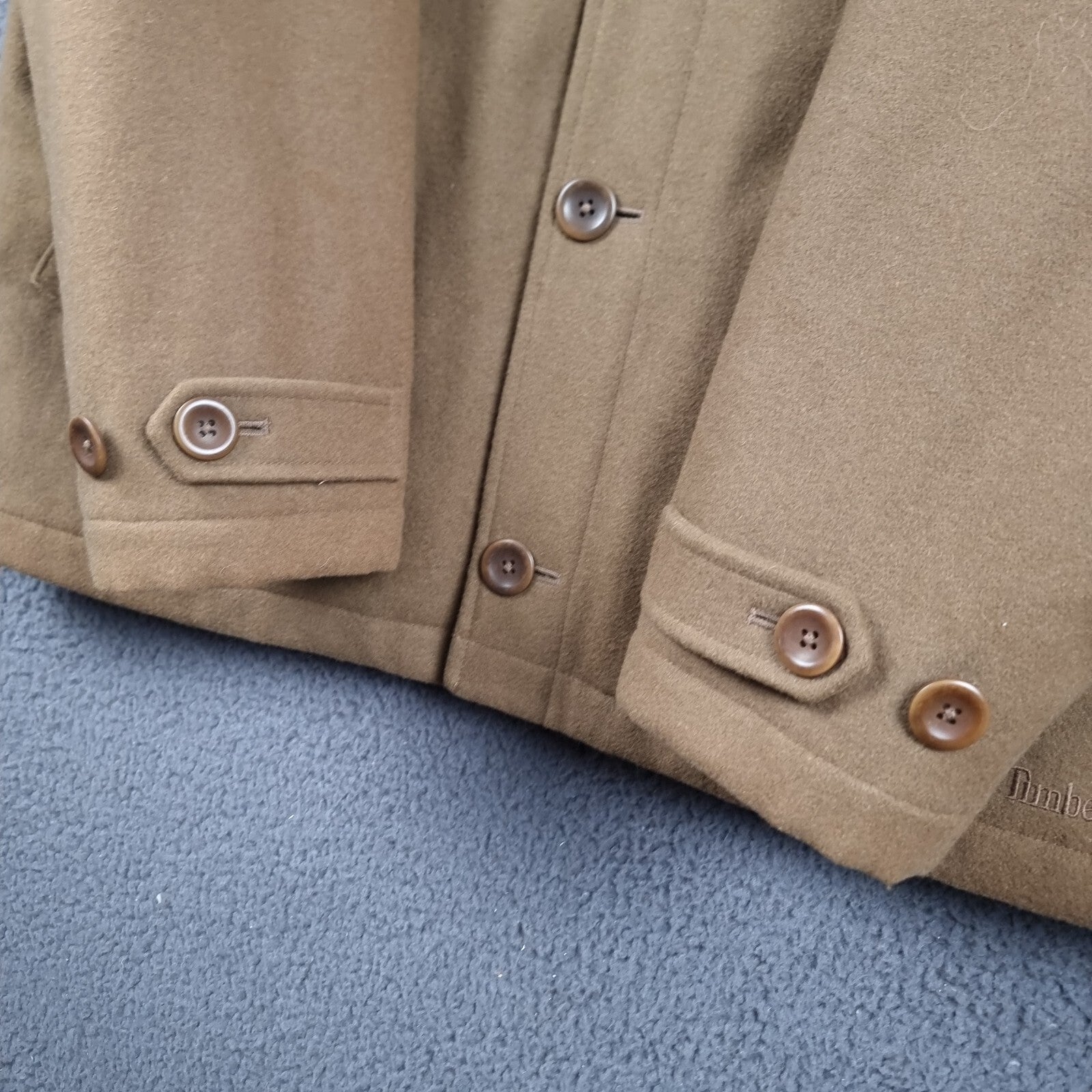 Vintage Timberland Jacket Mens L Brown Wool Coat Overcoat Insulated Collared 2002 Y2K