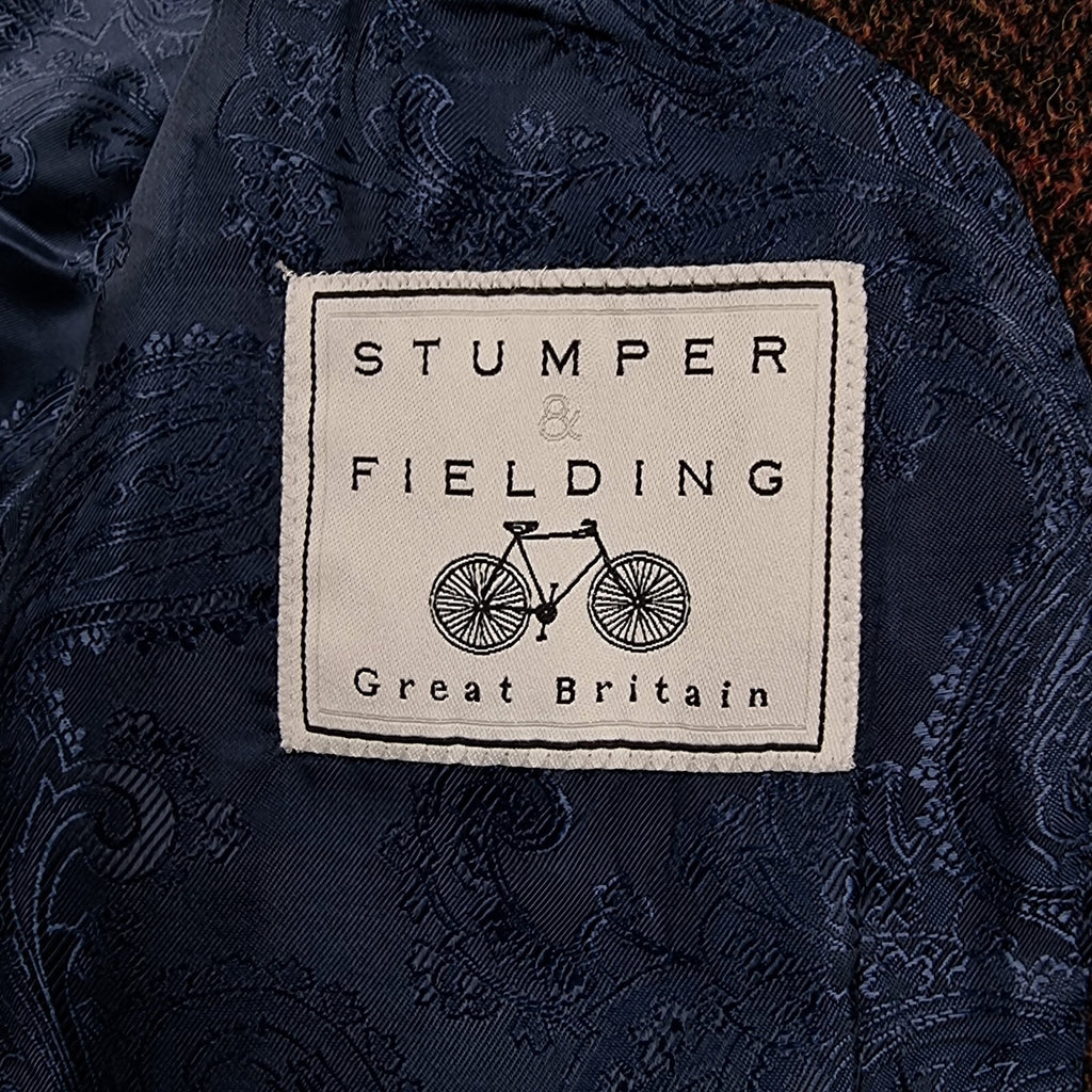 STUMPER & FIELDING Blazer Jacket Mens 42R Check Tweed 100% Wool Hacking Sporting