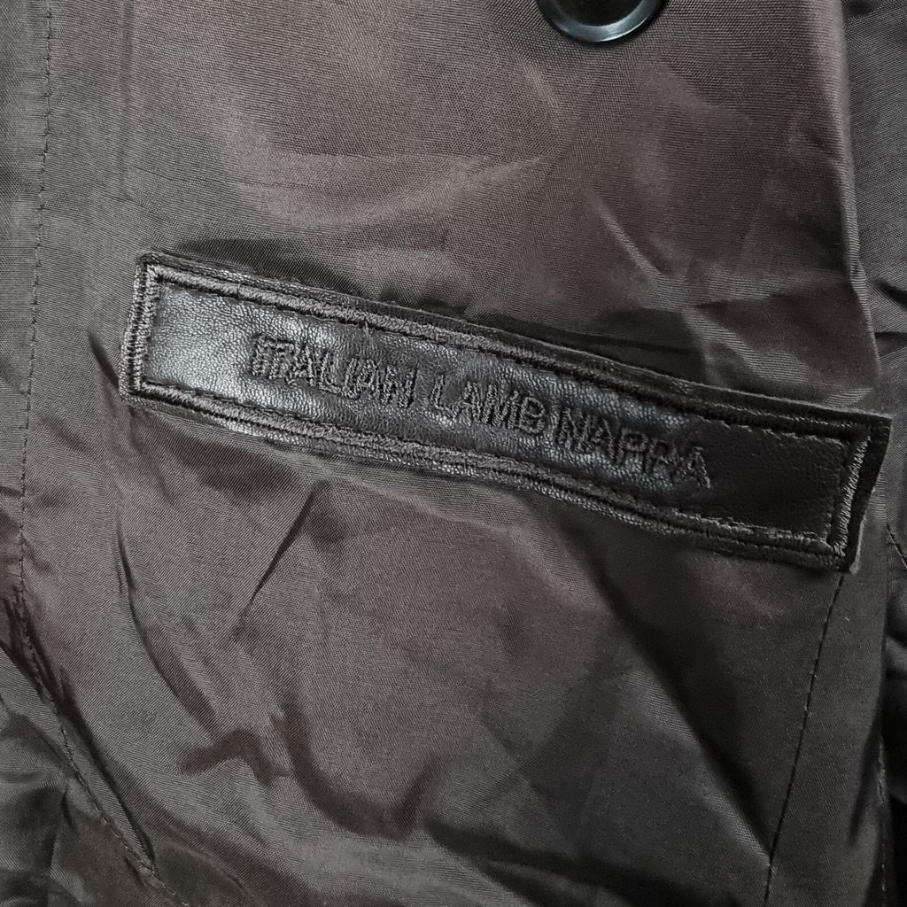 Vintage HUGO BOSS Leather Jacket Men L Large 42 Brown Blazer Soft Lambskin Nappa