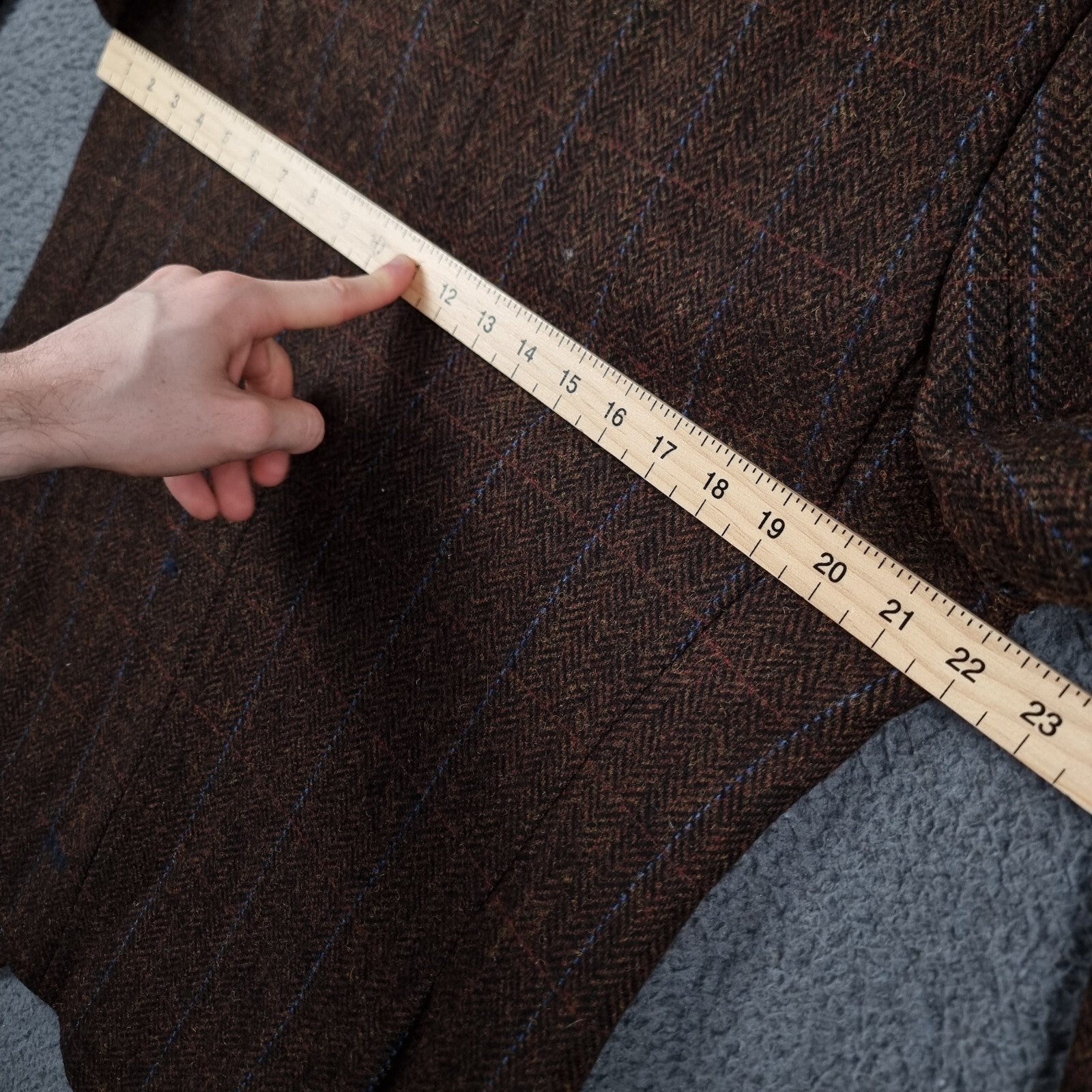 STUMPER & FIELDING Blazer Jacket Mens 42R Check Tweed 100% Wool Hacking Sporting