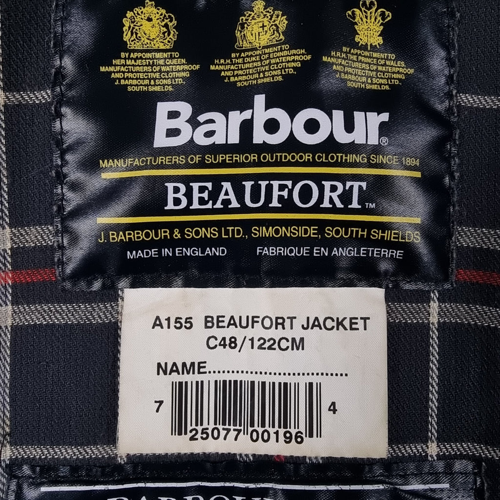 Vintage BARBOUR Beaufort Jacket Mens C48 2XL Navy Wax Waxed Field Coat A155 90s