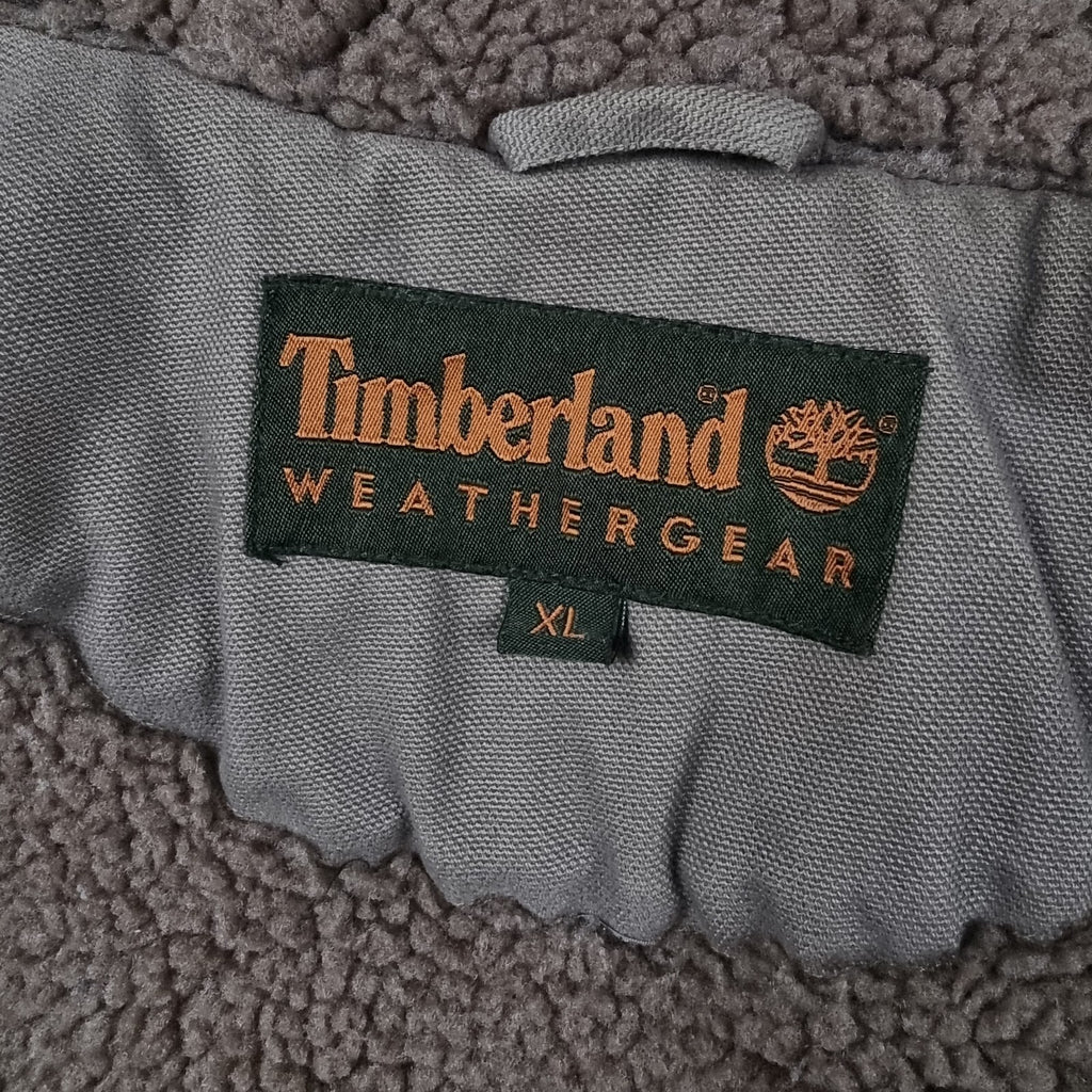 Vintage TIMBERLAND Jacket Mens XL Active Cotton Canvas Chore Workwear Sherpa 00s