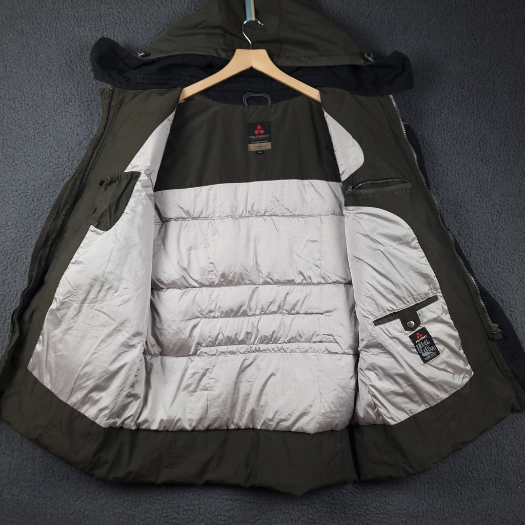 PEUTEREY Jacket Men 2XL Green Hurricane Goose Down Parka Insulated Puffer Hooded