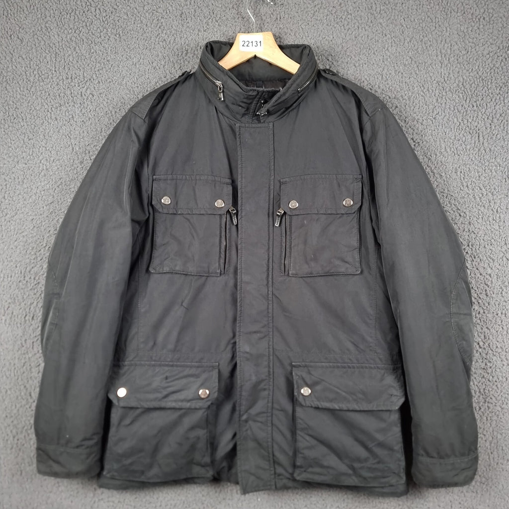 MONCLER Jacket Mens L Large Size 3 Black GLASTONE Down M65 Military Field Coat