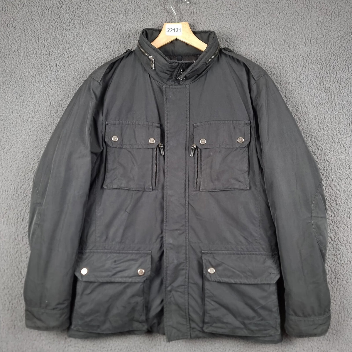 MONCLER Jacket Mens L Large Size 3 Black GLASTONE Down M65 Military Field Coat