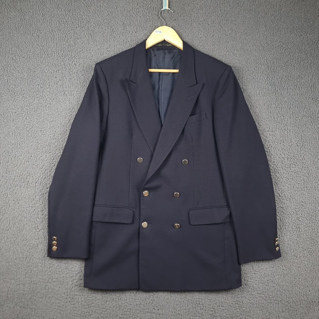 Vintage GIEVES & HAWKES Blazer Jacket Mens 42 Wool Double Breasted Metal Buttons