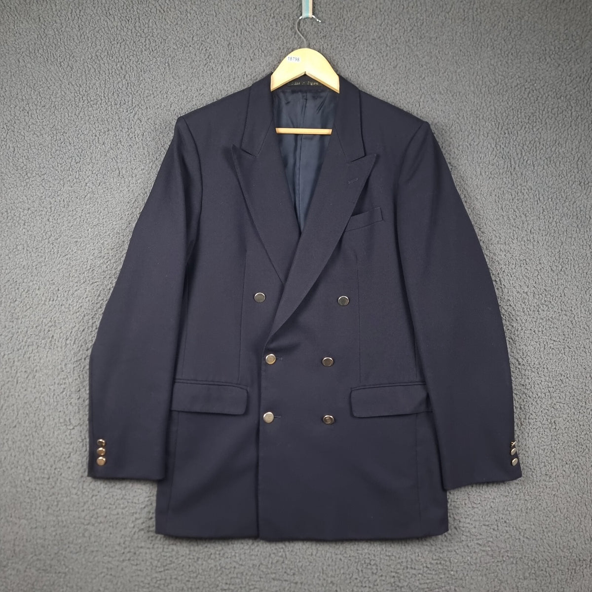 Vintage GIEVES & HAWKES Blazer Jacket Mens 42 Wool Double Breasted Metal Buttons