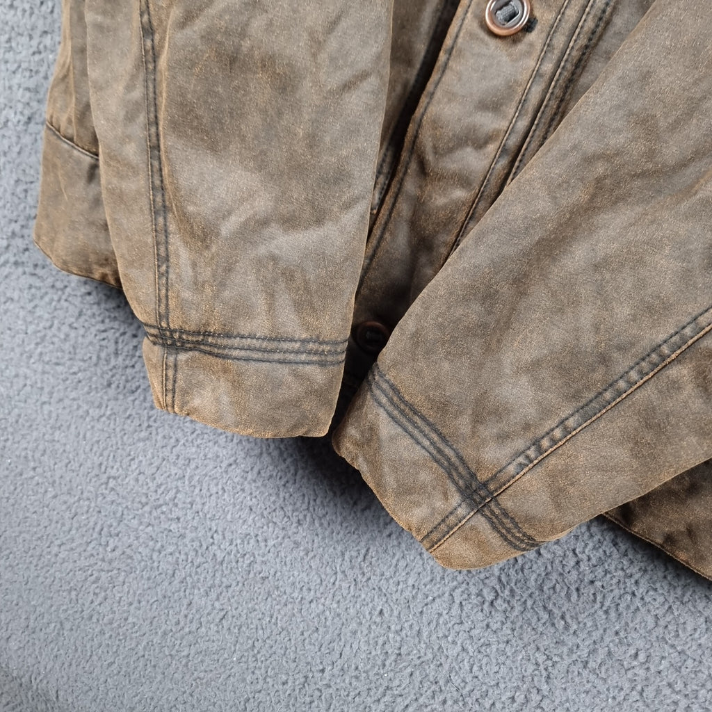 MARLBORO CLASSICS Jacket Mens 3XL Brown Wax Waxed Ranch Field Coat Utility Lined