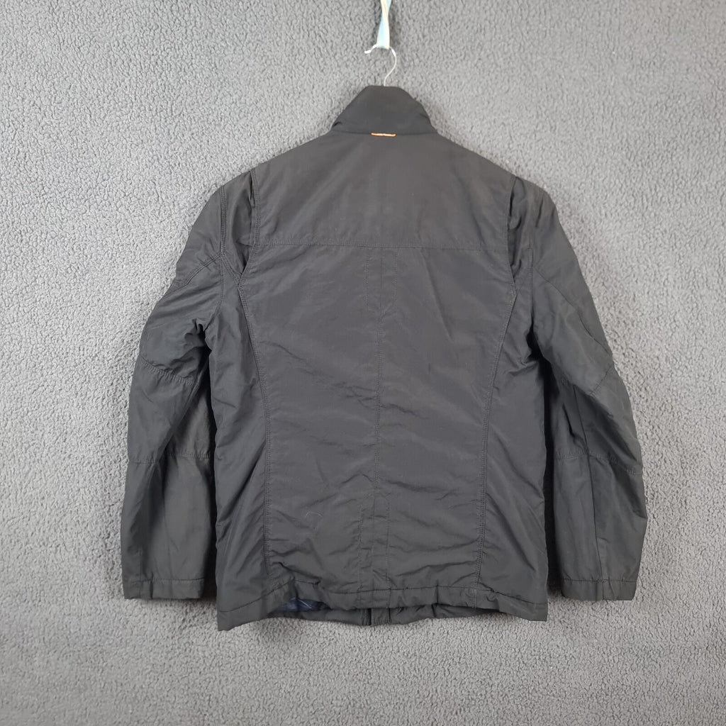 HUGO BOSS Jacket Mens 38R M Medium Black Military M65 Coat Biker Zip Insulated